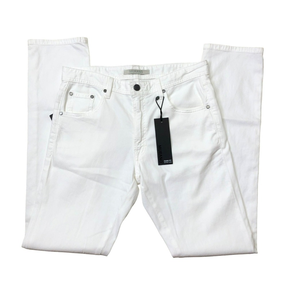MURANO $89 MENS EVAN EXTRA SLIM FIT WHITE JEANS 32 X34  NWT